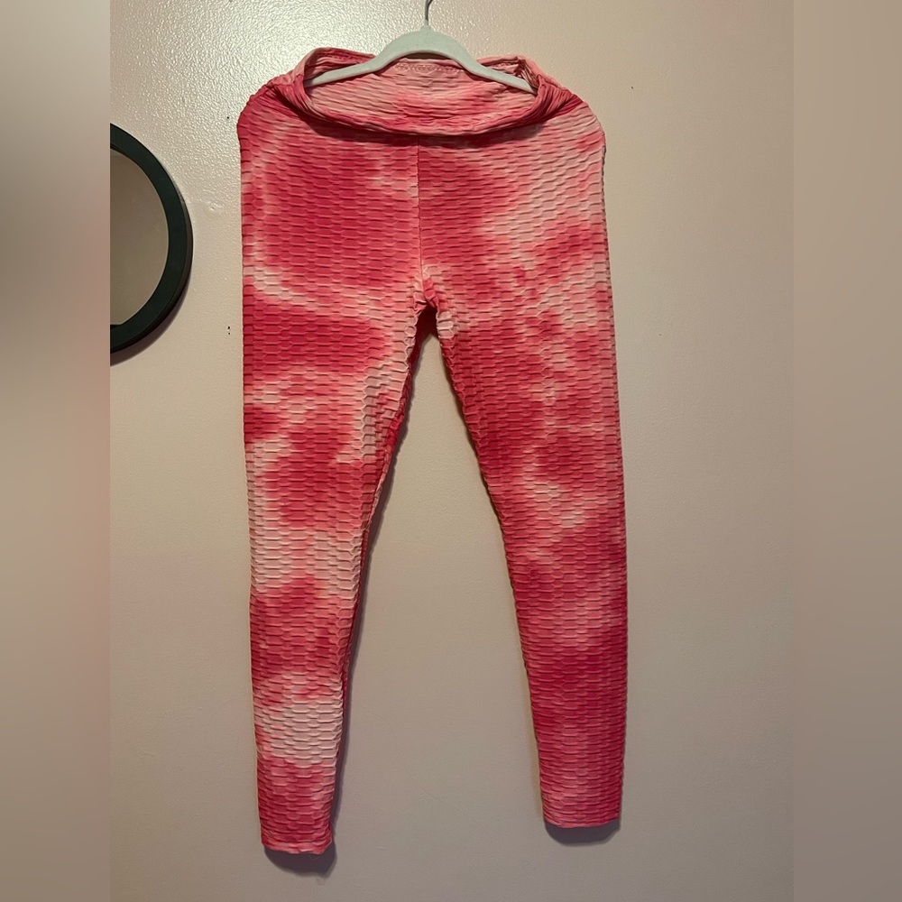 Women’s Pink Workout Hoodie and Leggings Set, Contouring Workout fit, Size L/XL - Picture 5 of 9